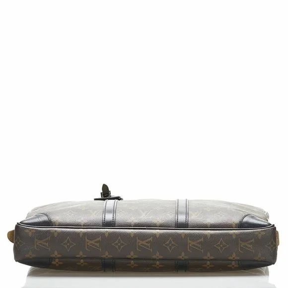 Louis Vuitton Monogram Macassar Porte Document Voyage Bag M40225 Brown Black ... - Picture 4 of 10